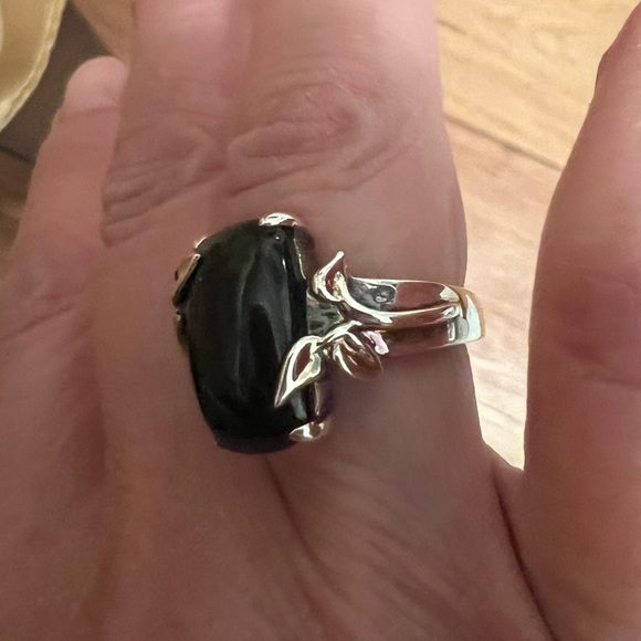 Michelle Albala Black Onyx Sterling Silver & Gold Vermeil Ring - Picture 6 of 11